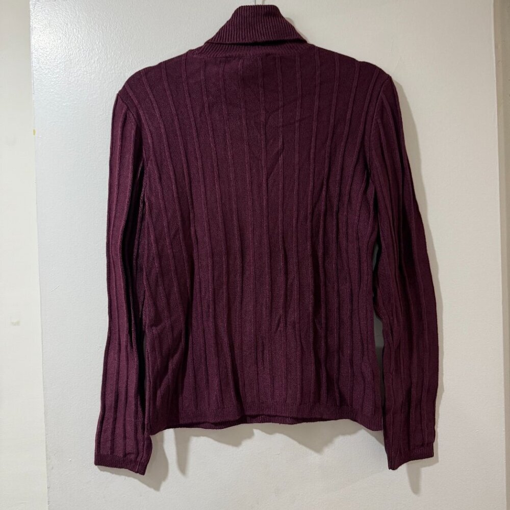 🏷 *NWT* Ann Taylor Ribbed Turtleneck Sweater – Burgundy | Size M | 🍷 - Picture 10 of 10